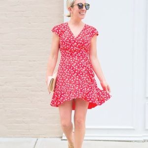 J. Crew Mercantile Surplice Faux Wrap Mini Dress